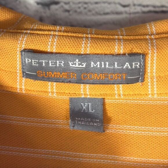 Peter Millar Summer Comfort Orange Striped Polo size XL Killarney Golf Club - Picture 4 of 7